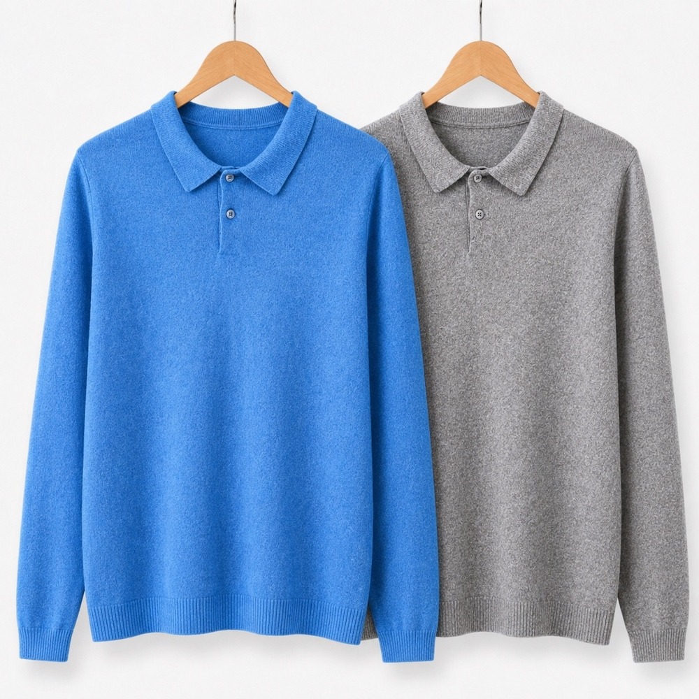 GAP XXXL Sweater Bundle 2 Polo Collar Knit Pullovers Blue Gray Cotton Blend